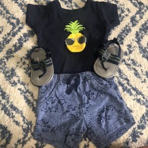 Pineapple luau Hawaiian infant outfit